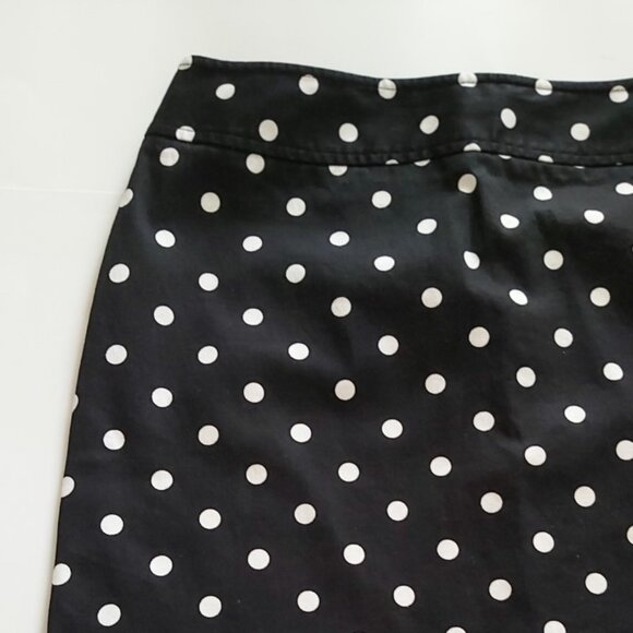 SKIRT RAFAELLA LABEL. WHITE POLKA DOTS/BLACK BACKGROUND. NEW/NO TAGS. SIZE 10 - Picture 5 of 6
